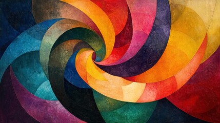 Artistic swirl of vibrant colors in modern visual art.