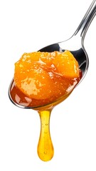 Sweet fruit jam on a spoon