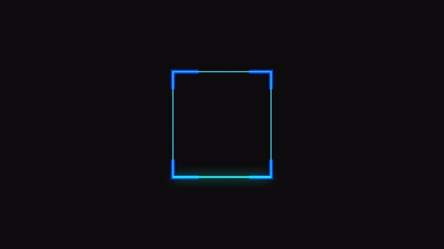 Glowing laser scanning icon animation. Scanning icon animation glowing lines square effects on dark modern digital background. scanning process with laser with alpha channel in 4k.