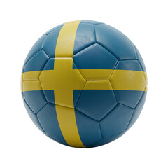 Fototapeta premium Sweden Soccer Ball With National Flag Design On Isolated Transparent Background