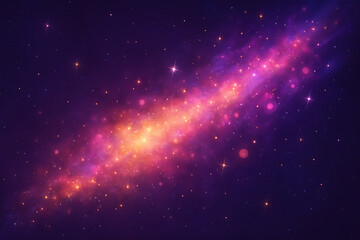 Obraz premium Bright Cosmic Nebula and Starfield in Purple and Pink Universe