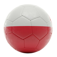 Fototapeta premium Polish Football With National Flag Colors On Isolated Transparent Background