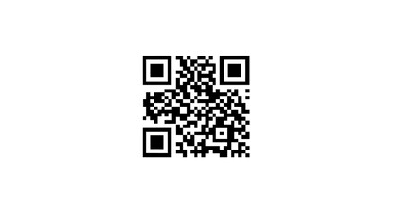 A centered black and white qr code on a white background with three square markers visible ai generated