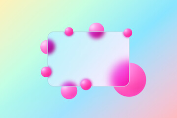 Abstract Futuristic Frame with Pink 3D Balls. Eps 10
