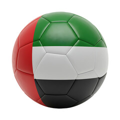 Fototapeta premium UAE Football Ball With National Flag Colors On Isolated Transparent Background