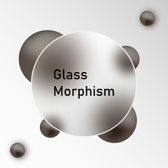 Abstract Circle with Blurred Glass Effect and Gray 3D Balls. Eps 10