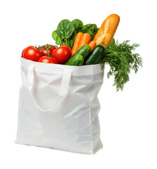 Grocery shopping adventure local market fresh produce urban environment healthy eating concept. Cut out PNG