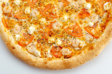 pizza, food, cheese, isolated, italian, mozzarella, tomato, meal, dinner, baked, snack, crust, salami, white, pepperoni, lunch, tasty, pepper, fast, dough, ham, sausage, meat, slice, sauce