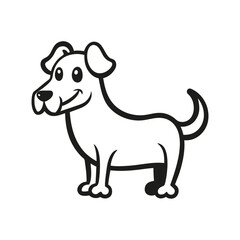 Charming line art ghost dog holding a bone illustration for various projects