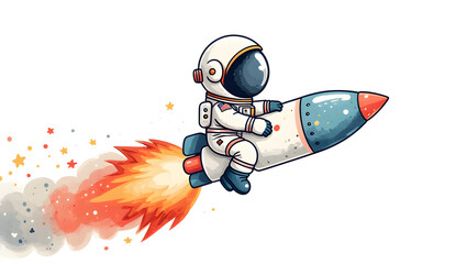 Astronaut Riding a Rocket