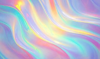 Fototapeta premium soft-colored holographic textures flowing in waves