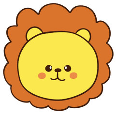 lion. yellow. orange. zoo. animal. pet. farm. cartoon. cute character. wild animals. animal character. face. head.