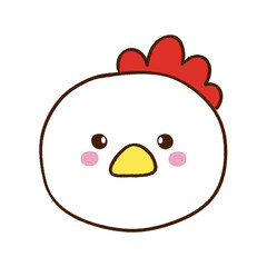 chicken. cock. hen. zoo. animal. pet. farm. cartoon. cute character. wild animals. animal character. face. head.