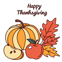Happy first day of autumn, greeting card in realistic style. Stylish colored background with falling colorful autumn leaves vector illustration