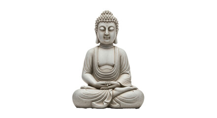 Fototapeta premium A serene buddha statue in meditation pose against a stark black background in a studio setting