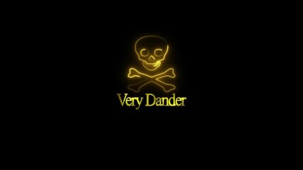 Yellow color Danger head vertical icon animation. - Powered by Adobe
