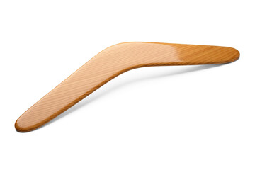 Obraz premium 3d Rendering of Wooden Boomerang Isolated on White Background