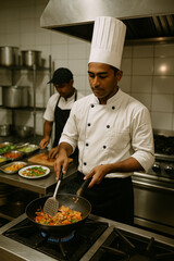 chef cooking in kitchen