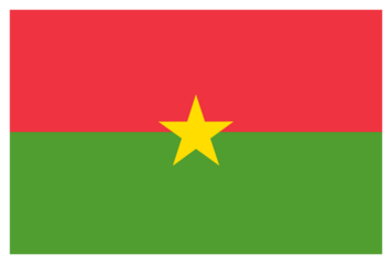 Transparent PNG file of a vector graphic of the  Burkina Faso national flag. Comprised of red and green horizontal  halves with a yellow star in the middle