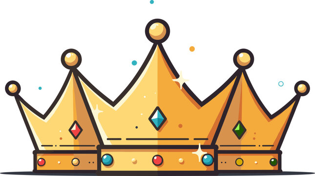 The three crowns of the three magi Melchor, Gaspard and Balthazar, depicting the symbol of the feast of the three kings. The tradition of the d&iacute;a de reyes holiday on January 5th