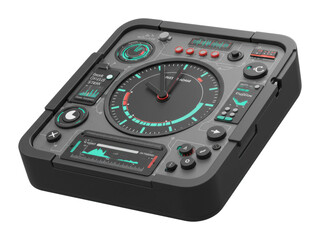 Control panel operation aviation industry digital interface modern technology user interaction. Cut out PNG