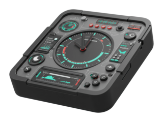 Control panel operation aviation industry digital interface modern technology user interaction. Cut out PNG