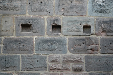 Close-up of The Medieval City Wall In Nuremberg, Germany.