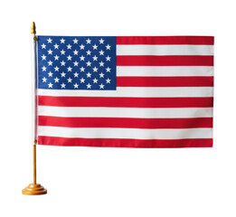 Obraz premium Waving american flag display united states studio patriotism. Cut out PNG