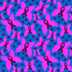 Breast cancer month seamless pink ribbon day mammogram pattern for medical accessories and medicine textiles