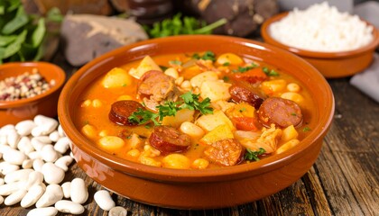 Feijoada Portuguesa Portuguese Bean and Meat Stew. Portuguese Cuisine