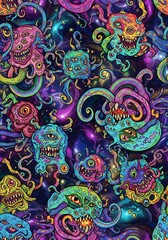 Psychedelic space monsters