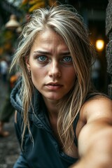 Ersch&ouml;pfte Frau vor dem Zusammenbruch