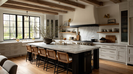 Home interior design, warm inviting, kitchen spaces