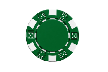 Colorful casino chips isolated on transparent background, PNG cutout with clipping path for mockups and design