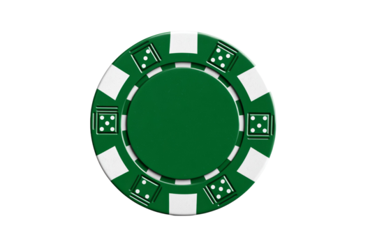 Colorful casino chips isolated on transparent background, PNG cutout with clipping path for mockups and design - Powered by Adobe