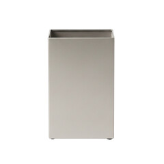 Brushed metal square office wastebasket