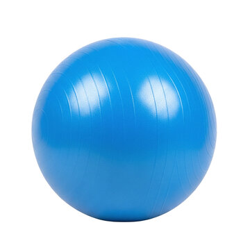 Blue inflatable exercise or stability ball