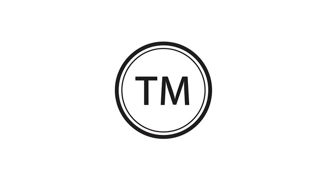 A simple trademark symbol with the letters tm inside of a black outlined circle on a white background ai generated
