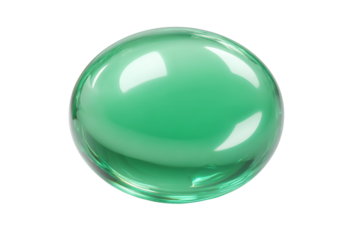 A green gemstone with a shiny surface