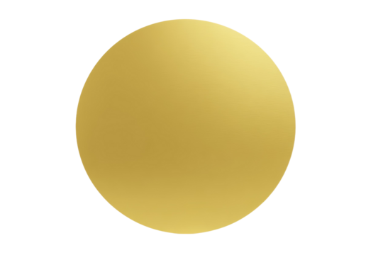 A gold colored object with a round shape