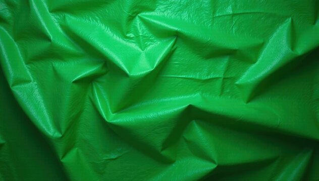 Wrinkled green recycled tarp, textured backdrop, grungy, backdrop, canvas