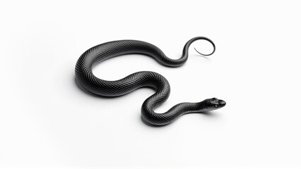 Fototapeta premium Black snake on white background