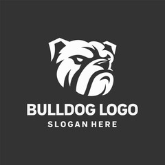 Artistic Bulldog Black White Logo