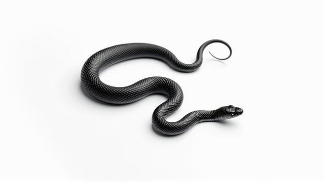 Black snake on white background