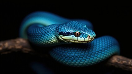 Fototapeta premium Vibrant Blue Snake
