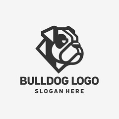 Aggressive Bulldog Fighter Logo Design