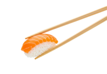 Sushi preparation demonstration japanese cuisine food minimalist setting culinary art. Cut out PNG