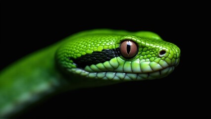 Green Snake Portrait