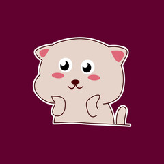 Cute cartoon cat sticker