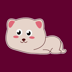 Cute cartoon cat sticker